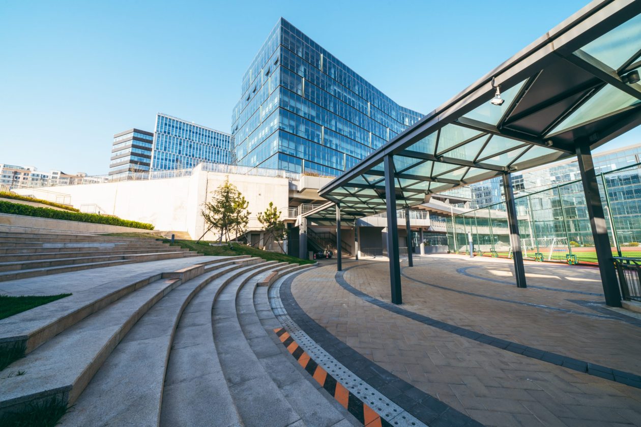 Picture of empty, glass architecture